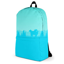 Load image into Gallery viewer, Backpack Aqua Blue Bear Silhouette
