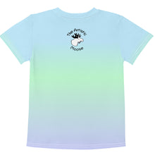 Load image into Gallery viewer, Kids Crew Neck T-shirt Blue Lime Green Periwinkle Mimi Loves You
