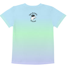 Load image into Gallery viewer, Kids Crew Neck T-shirt Blue Lime Green Periwinkle Papa Loves You

