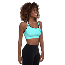 Load image into Gallery viewer, Padded Sports Bra Aqua Moose Silhouette
