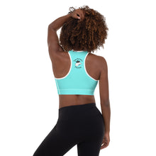 Load image into Gallery viewer, Padded Sports Bra Aqua Moose Silhouette
