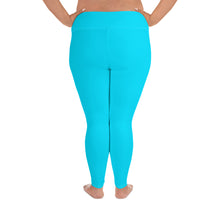 Load image into Gallery viewer, Plus Size Leggings Aqua Blue Moose Silhouette
