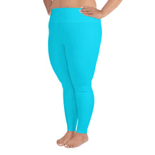 Load image into Gallery viewer, Plus Size Leggings Aqua Blue Moose Silhouette
