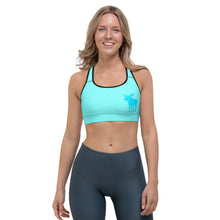 Load image into Gallery viewer, Sports Bra Aqua Moose Silhouette
