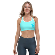 Load image into Gallery viewer, Sports Bra Aqua Moose Silhouette
