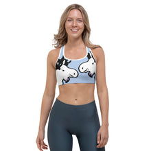 Load image into Gallery viewer, Sports Bra Blue The Artistic Moose Two Moose
