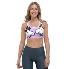 Load image into Gallery viewer, Sports Bra Purple The Artistic Moose Two Moose

