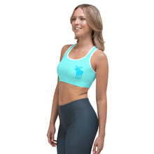 Load image into Gallery viewer, Sports Bra Aqua Moose Silhouette
