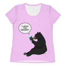 Load image into Gallery viewer, Women&#39;s Athletic T-shirt Bright Pink I Miss You Grammy
