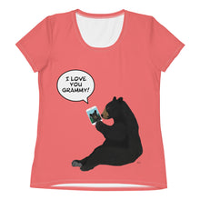 Load image into Gallery viewer, Women&#39;s Athletic T-shirt Coral I Love You Grammy
