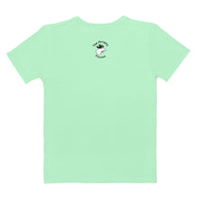 Load image into Gallery viewer, Women&#39;s T-shirt Lime Green Bear Reading Periwinkle Book
