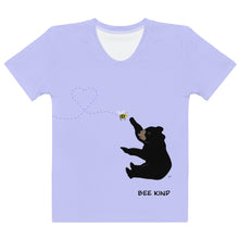 Load image into Gallery viewer, Women&#39;s T-shirt Periwinkle Bee Kind
