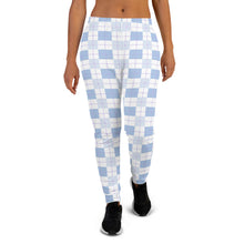 Load image into Gallery viewer, Women&#39;s Joggers Blue Plaid The Artistic Moose
