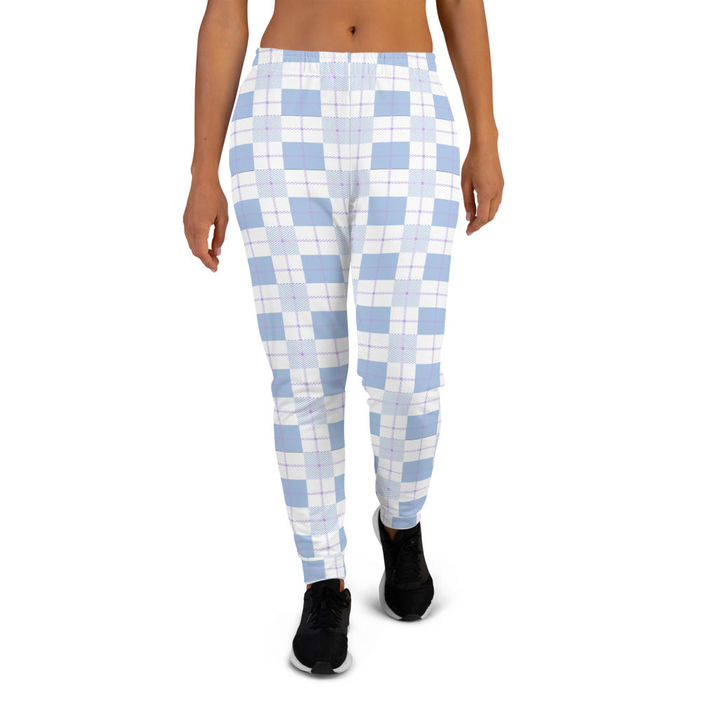 Women's Joggers Blue Plaid The Artistic Moose