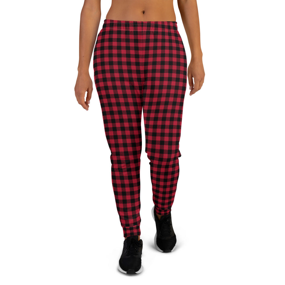 Women's Joggers Red Plaid