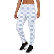 Load image into Gallery viewer, Women&#39;s Joggers Blue Plaid The Artistic Moose
