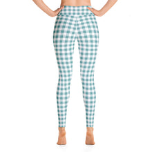 Load image into Gallery viewer, Yoga Leggings Aqua Plaid
