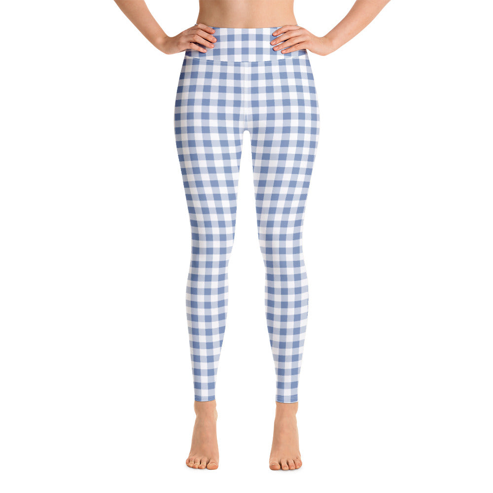 Yoga Leggings Blue Plaid