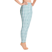 Load image into Gallery viewer, Yoga Leggings Aqua Plaid
