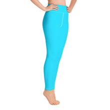 Load image into Gallery viewer, Yoga Leggings Aqua Blue Moose Silhouette
