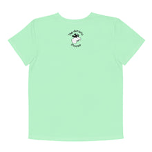Load image into Gallery viewer, Youth Crew Neck T-shirt Lime Green Bear With iPad
