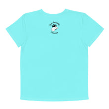 Load image into Gallery viewer, Youth Crew Neck T-shirt Aqua Bear With iPad
