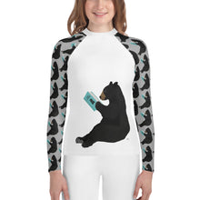 Load image into Gallery viewer, Youth Rash Guard Bear Reading
