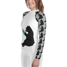 Load image into Gallery viewer, Youth Rash Guard Bear Reading
